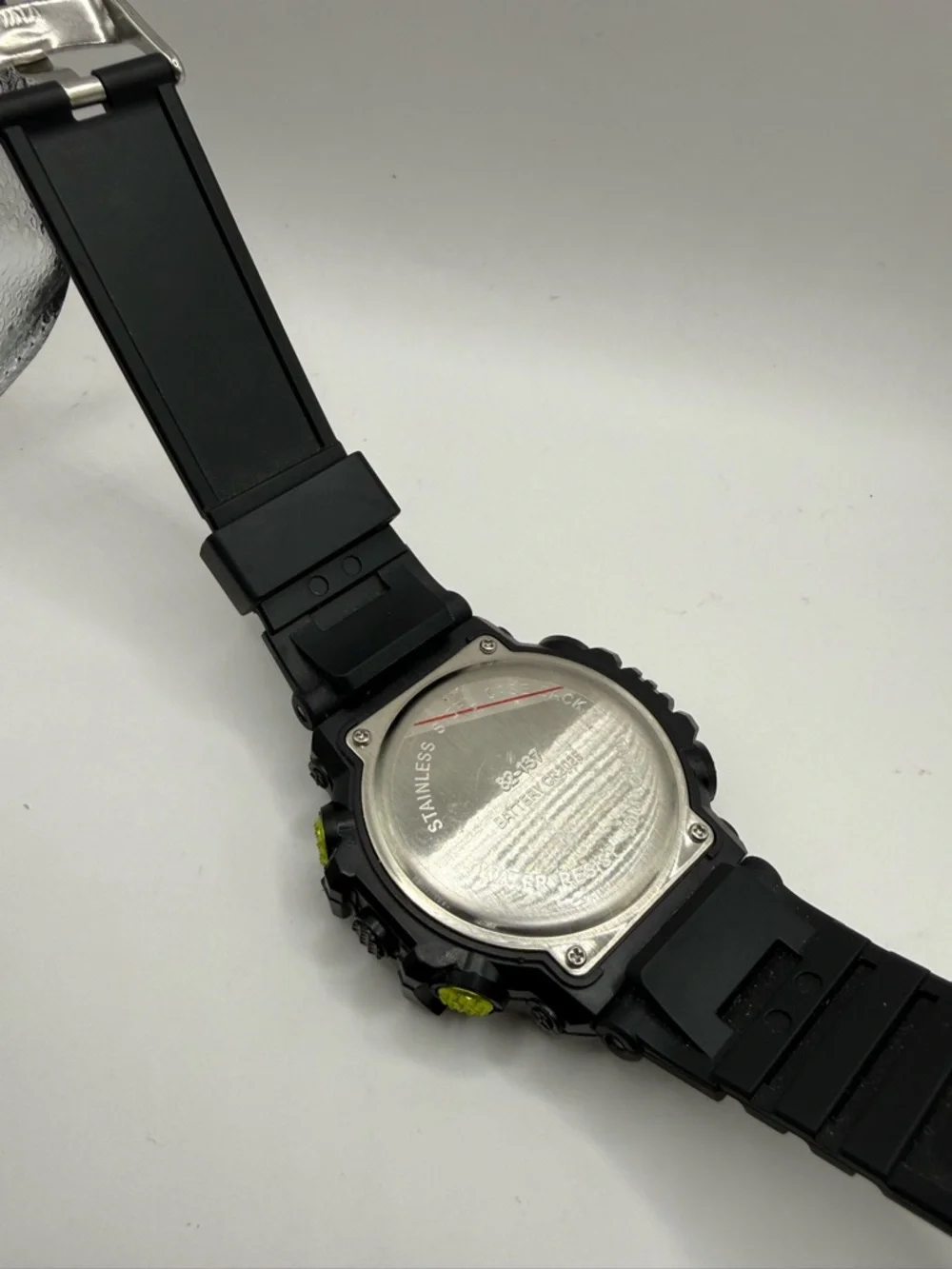 George Men's Digital Sport Wristwatch Plastic Strap Black Yellow Bezel Beautiful